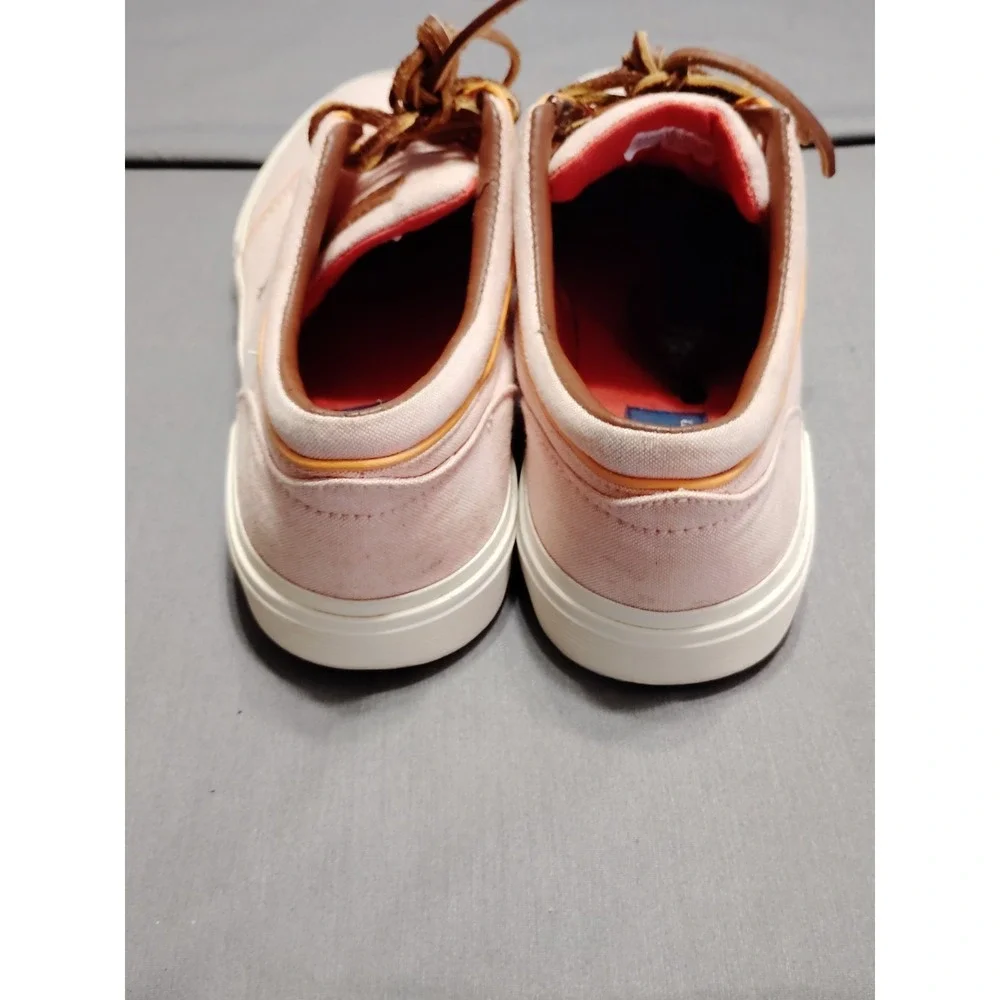 POLO Ralph Lauren PEACH‎ Faxon Boat Shoes Brown Pony Leather Lace Sneaker Men 9D